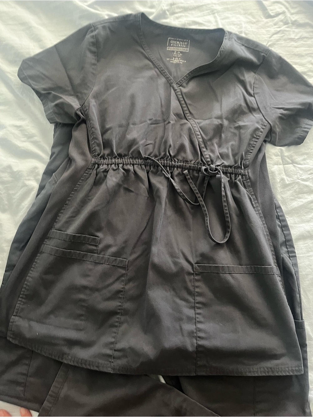 Cherokee Grey Maternity Scrub Set